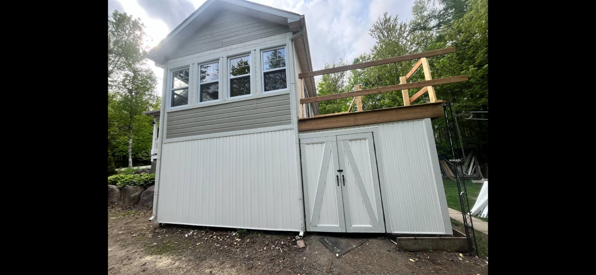 Structure de bois sur mesure construite sur dalle